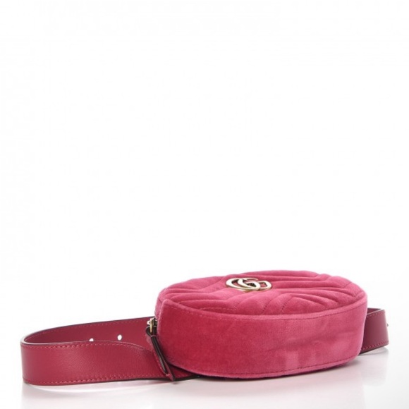 Authentic Gucci Pink Velvet Matelasse GG Marmont Belt Bag! - Picture 12 of 13